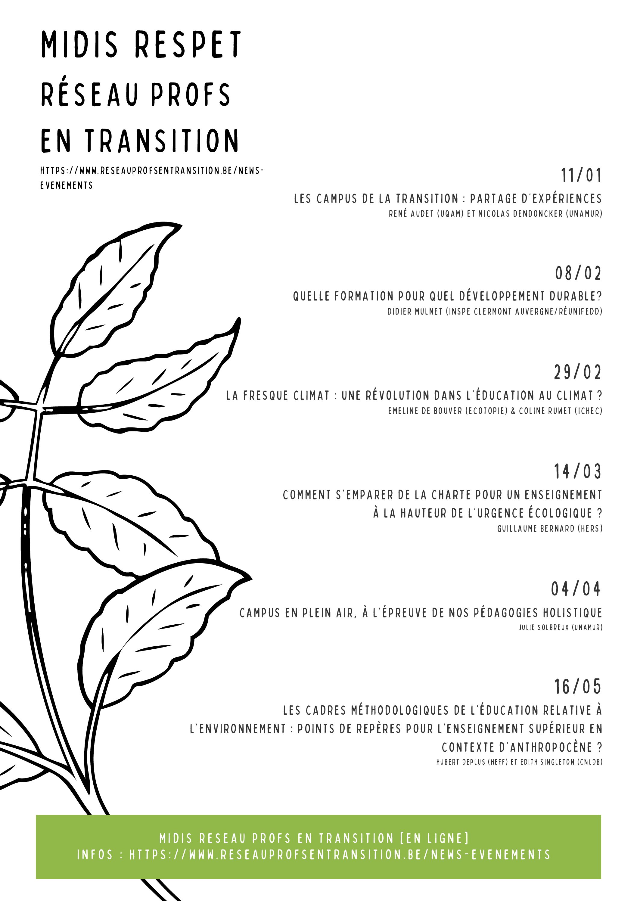 Les Midis ResPeT du second quadrimestre 23/24